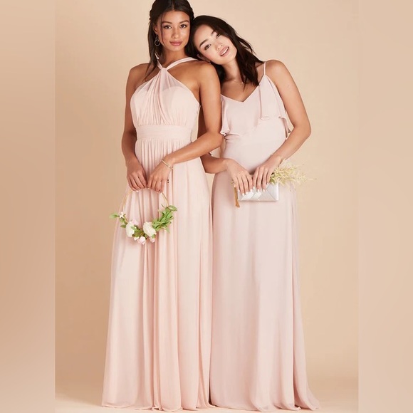 NWT Birdy Grey Dress KIKO DRESS CHIFFON PALE BLUSH Small Formal Wedding - Picture 3 of 10